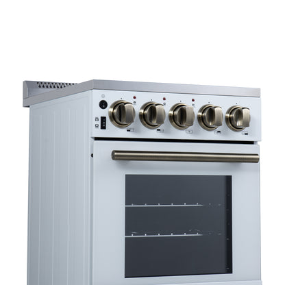 Cuisinière électrique autonome Forno Pallerano de 20 pouces, blanche, version Canada, prise et cordon inclus
