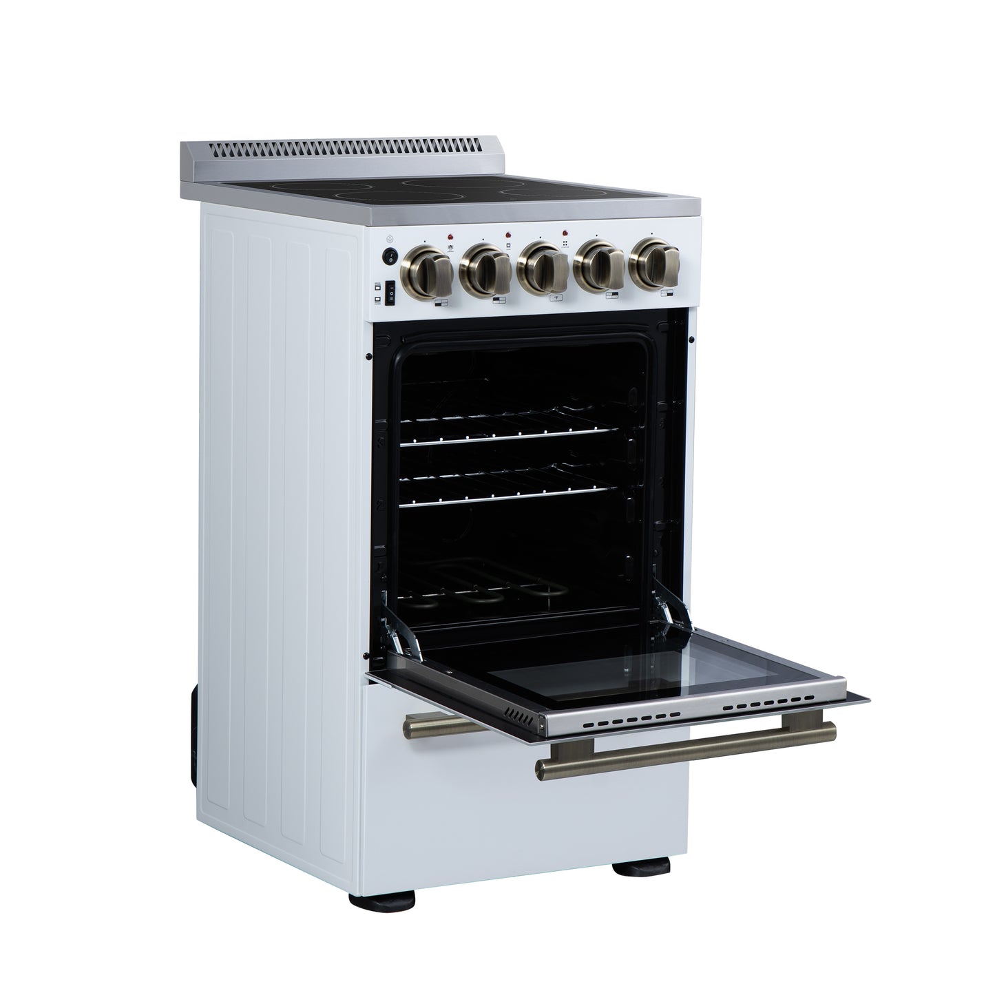 Cuisinière électrique autonome Forno Pallerano de 20 pouces, blanche, version Canada, prise et cordon inclus