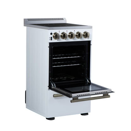 Cuisinière électrique autonome Forno Pallerano de 20 pouces, blanche, version Canada, prise et cordon inclus