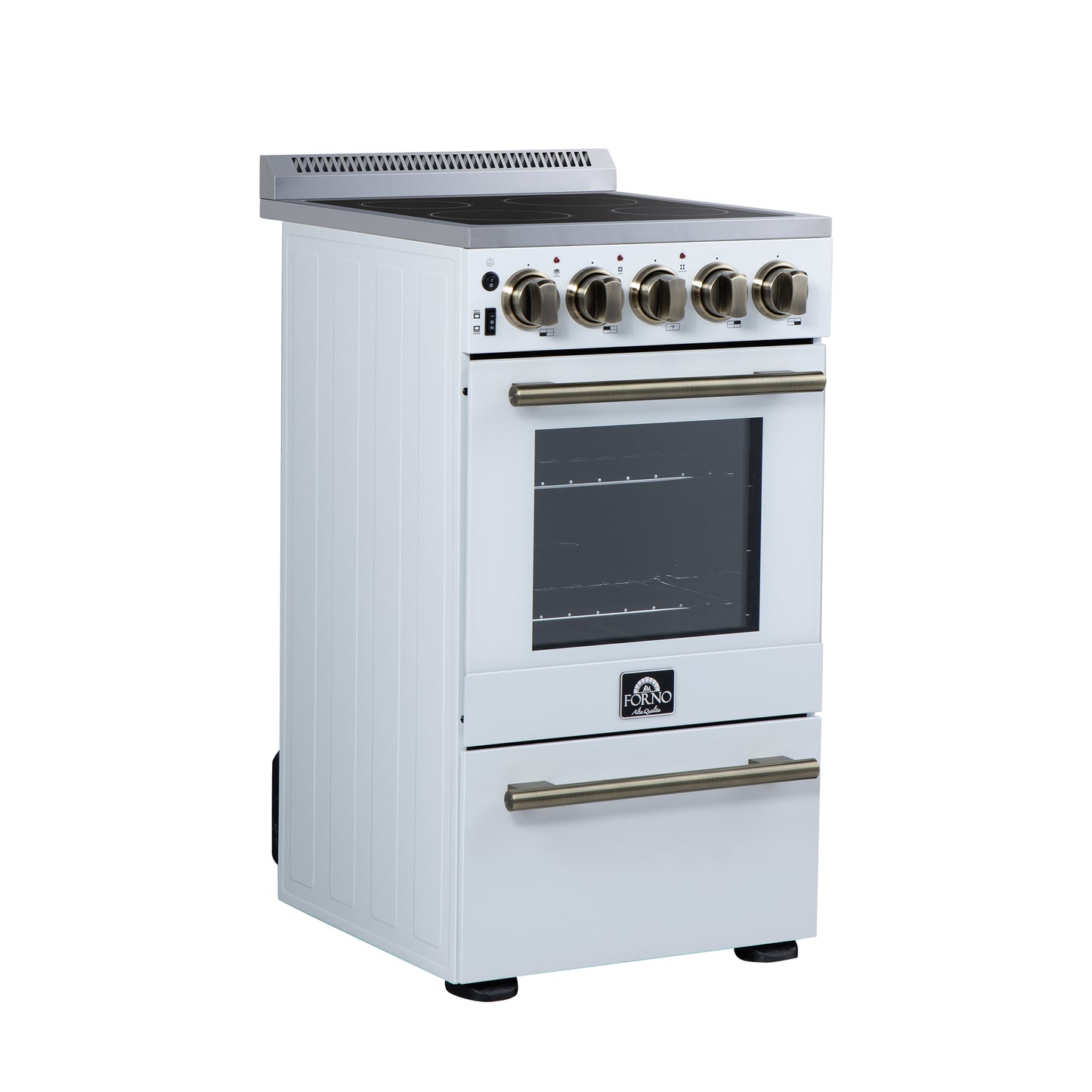 Cuisinière électrique autonome Forno Pallerano de 20 pouces, blanche, version Canada, prise et cordon inclus