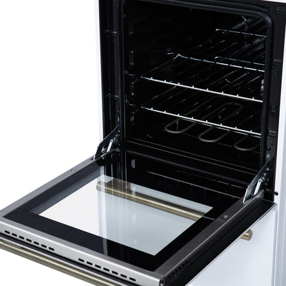 Cuisinière électrique autonome Forno Pallerano de 20 pouces, blanche, version Canada, prise et cordon inclus