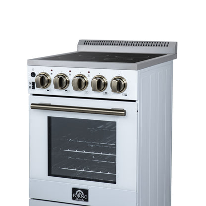 Cuisinière électrique autonome Forno Pallerano de 20 pouces, blanche, version Canada, prise et cordon inclus