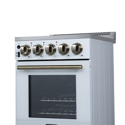 Cuisinière électrique autonome Forno Pallerano de 20 pouces, blanche, version Canada, prise et cordon inclus
