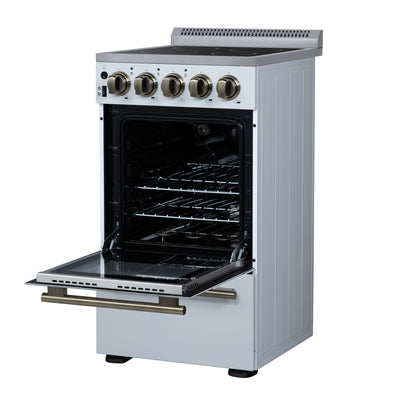 Cuisinière électrique autonome Forno Pallerano de 20 pouces, blanche, version Canada, prise et cordon inclus