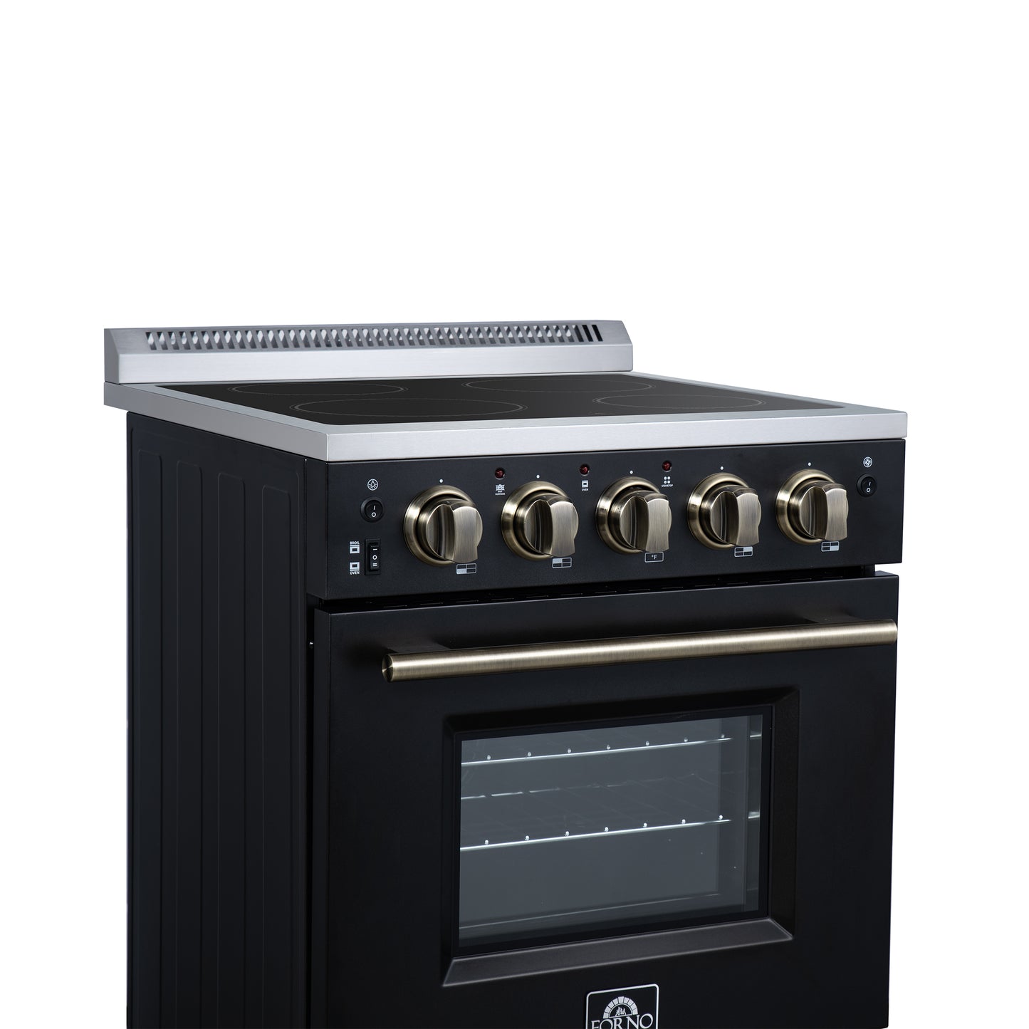 Cuisinière électrique autonome Forno Loiano de 24 pouces, noire, version Canada, prise et cordon inclus