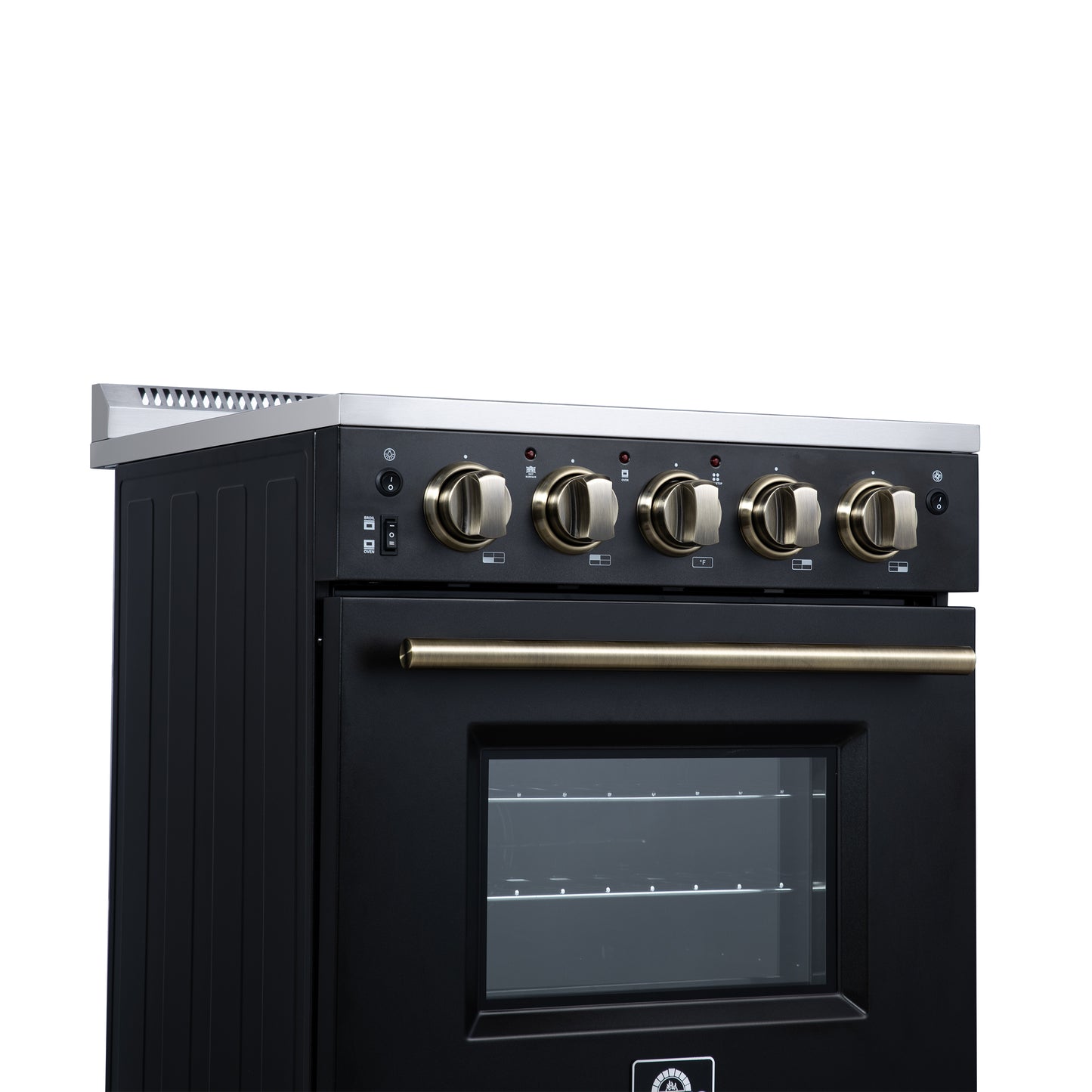 Cuisinière électrique autonome Forno Loiano de 24 pouces, noire, version Canada, prise et cordon inclus