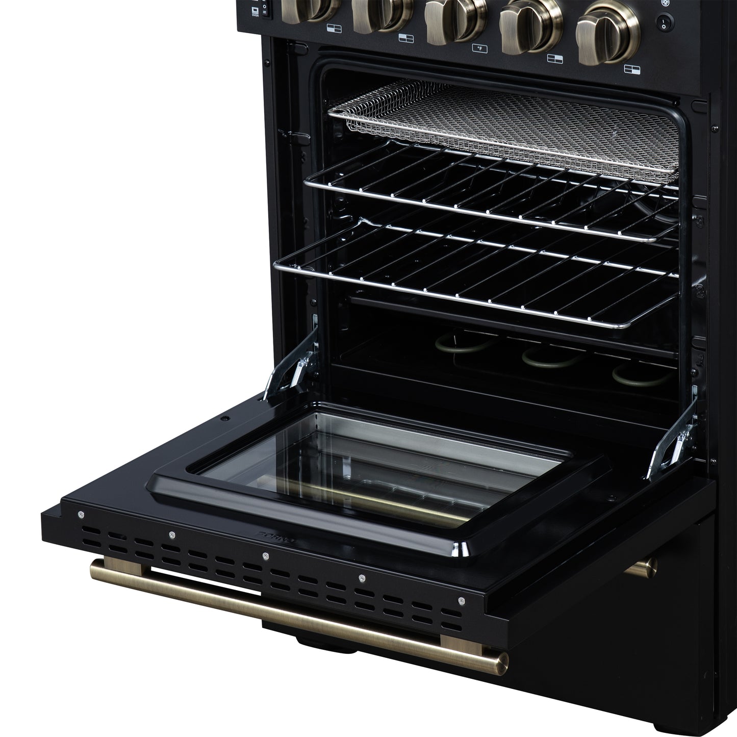 Cuisinière électrique autonome Forno Loiano de 24 pouces, noire, version Canada, prise et cordon inclus
