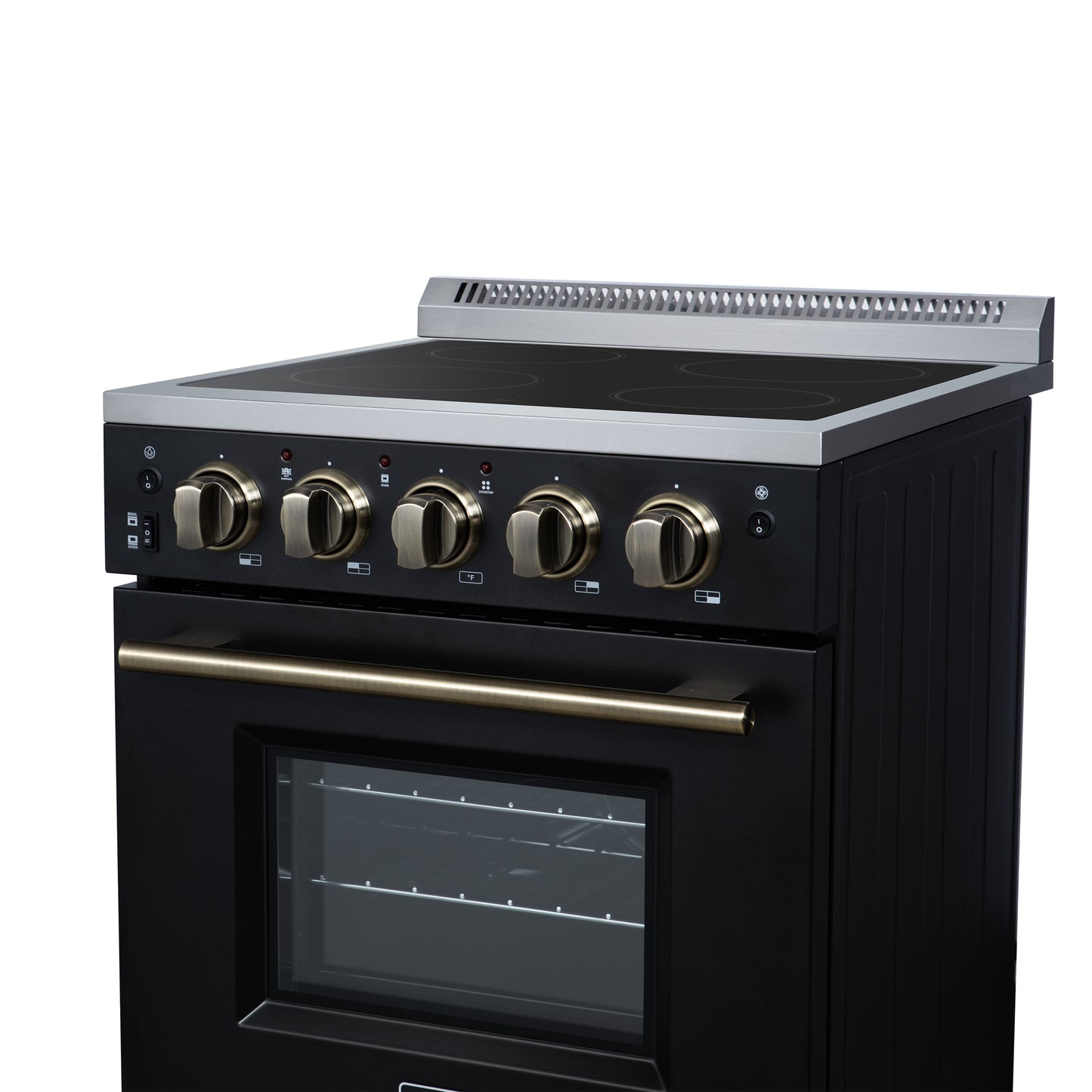 Cuisinière électrique autonome Forno Loiano de 24 pouces, noire, version Canada, prise et cordon inclus