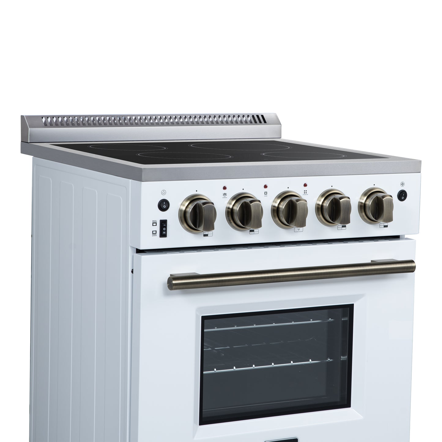Cocina eléctrica independiente Forno Loiano de 24 pulgadas en blanco, versión canadiense, enchufe y cable incluidos