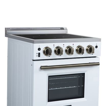 Cocina eléctrica independiente Forno Loiano de 24 pulgadas en blanco, versión canadiense, enchufe y cable incluidos