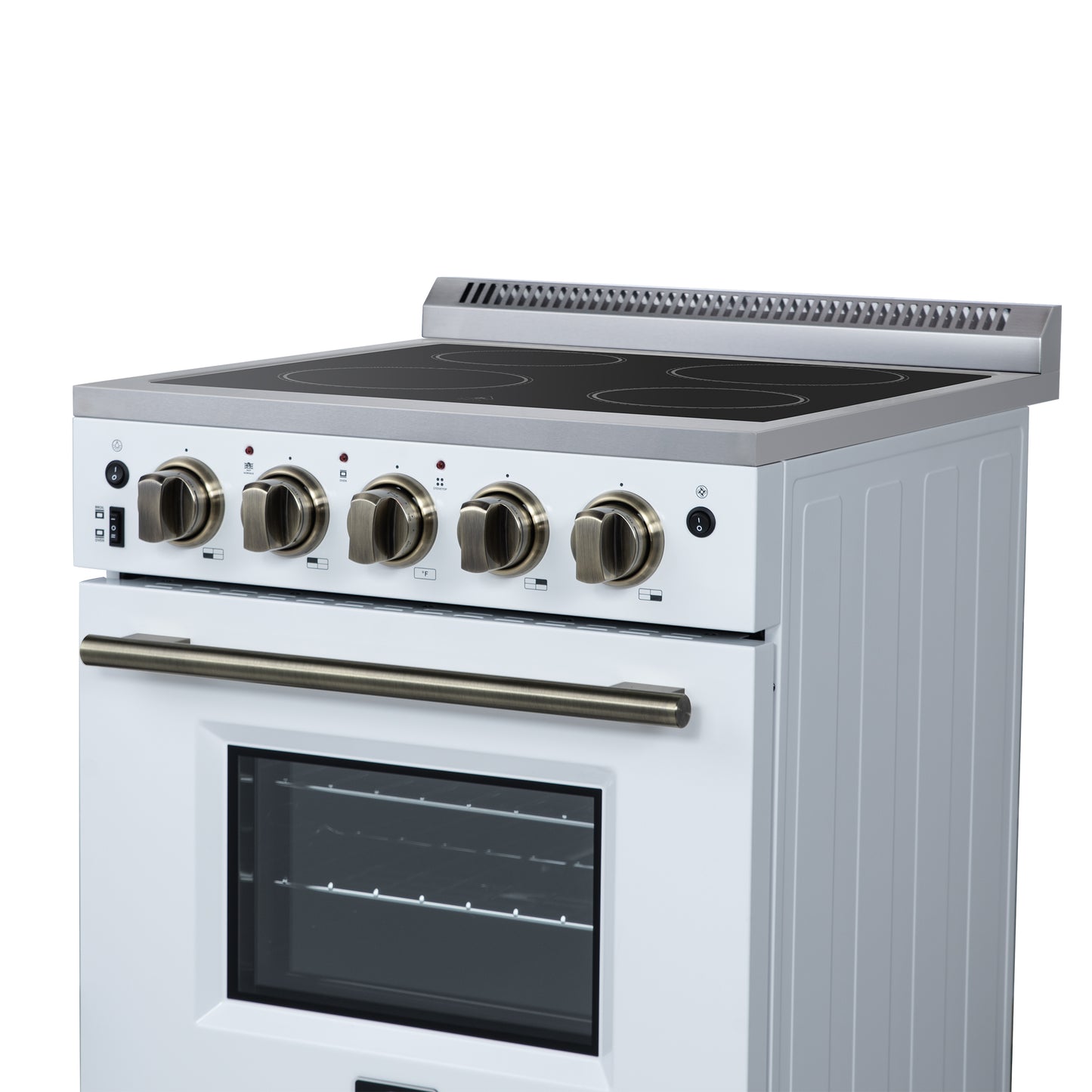 Cocina eléctrica independiente Forno Loiano de 24 pulgadas en blanco, versión canadiense, enchufe y cable incluidos