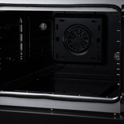 Galiano 30 Inch French Door Electric range, 4 radiant burners, 4.32 cf. True Convection oven, Air fryer kit, Black - Forno Appliances