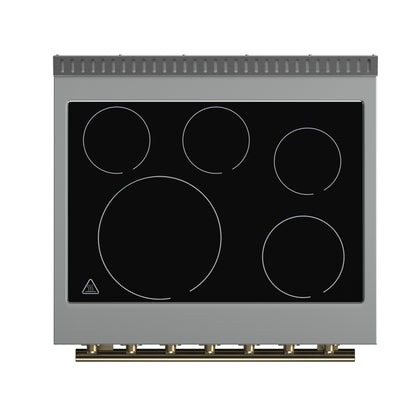 Cocina eléctrica independiente Forno Paolo de 30 pulgadas, color negro, 4.38 pies cúbicos, horno de convección real, eficiencia energética