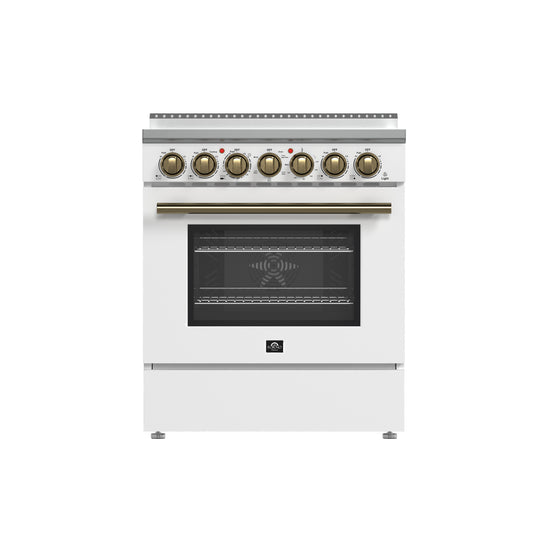Cuisinière électrique autonome Forno Paolo de 30 po, blanche, 4,38 pi³, four à convection véritable, écoénergétique