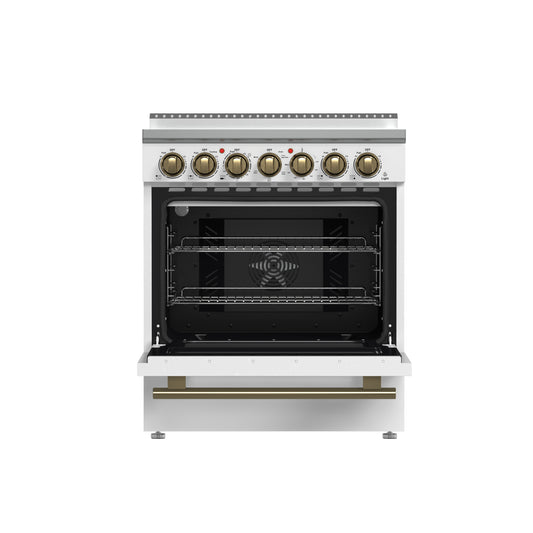 Forno Paolo 30-Inch Freestanding Electric Range, White, 4.38 cu.ft, True Convection Oven, Energy Efficient - Forno Appliances