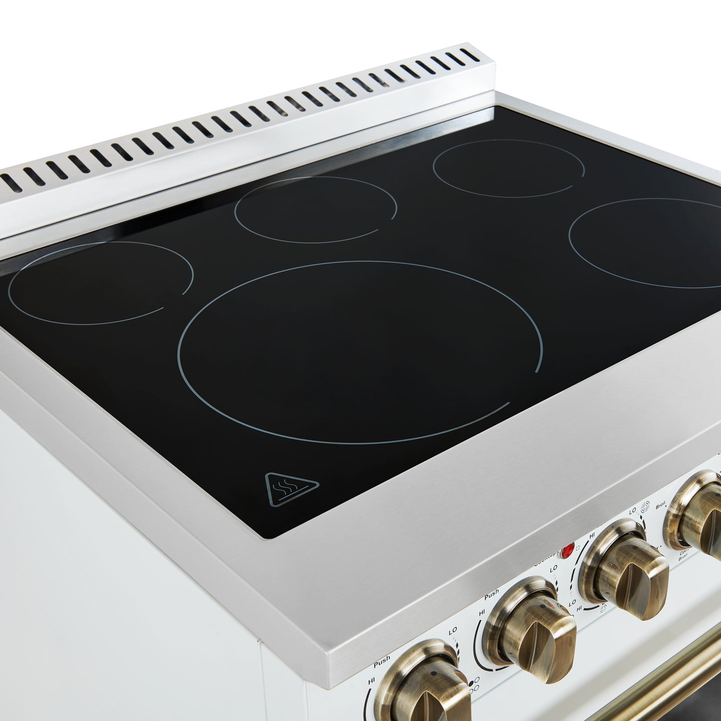 Cocina eléctrica independiente Forno Paolo de 30 pulgadas, blanca, 4.38 pies cúbicos, horno de convección real, de bajo consumo