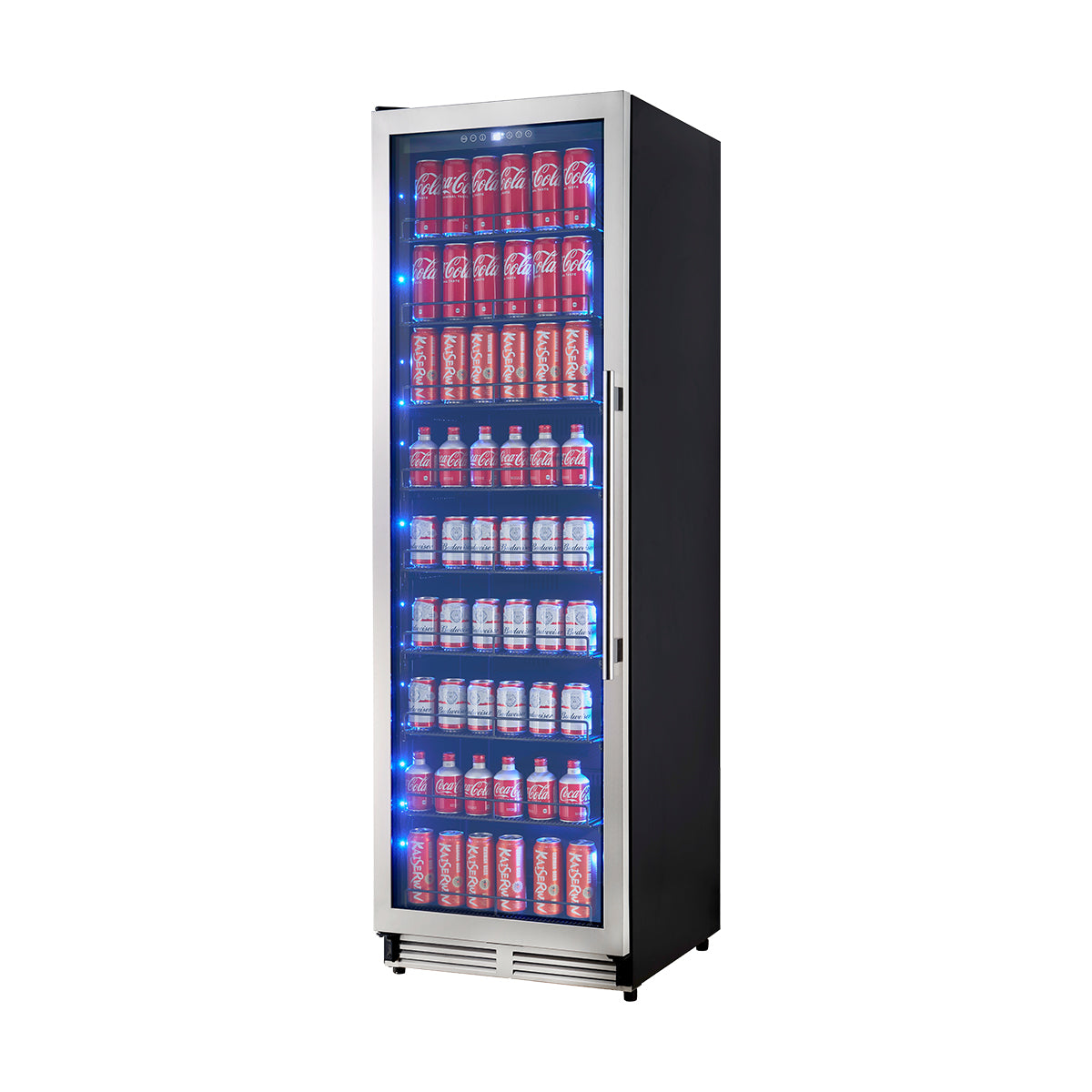 Refrigerador de bebidas empotrado Forno Cesinali de 24 pulgadas, 15.8 pies cúbicos, acero inoxidable, zonas de temperatura duales, iluminación interior LED, estantes ajustables
