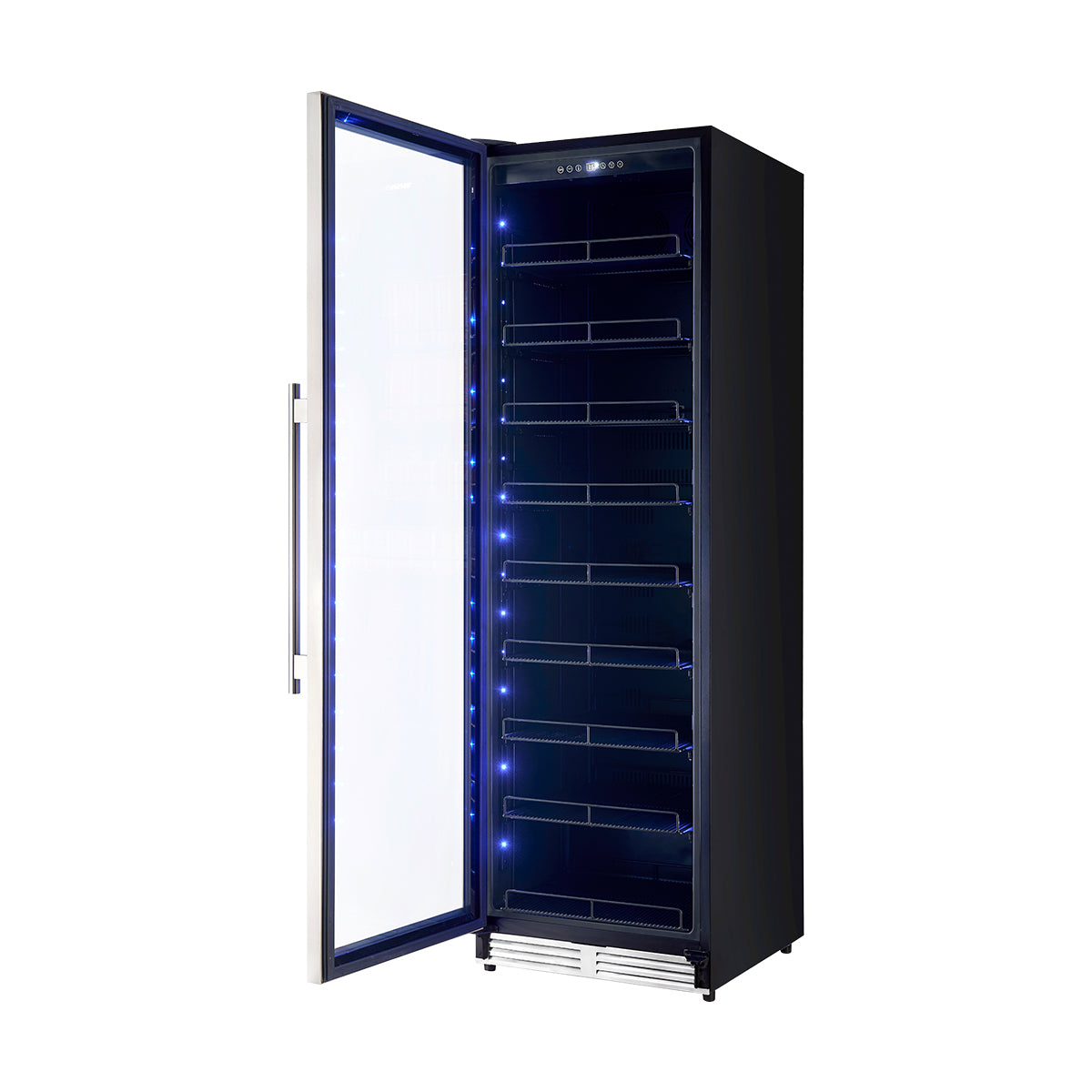 Refrigerador de bebidas empotrado Forno Cesinali de 24 pulgadas, 15.8 pies cúbicos, acero inoxidable, zonas de temperatura duales, iluminación interior LED, estantes ajustables