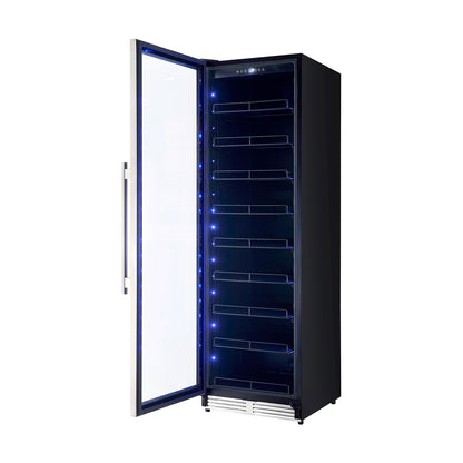 Refrigerador de bebidas empotrado Forno Cesinali de 24 pulgadas, 15.8 pies cúbicos, acero inoxidable, zonas de temperatura duales, iluminación interior LED, estantes ajustables