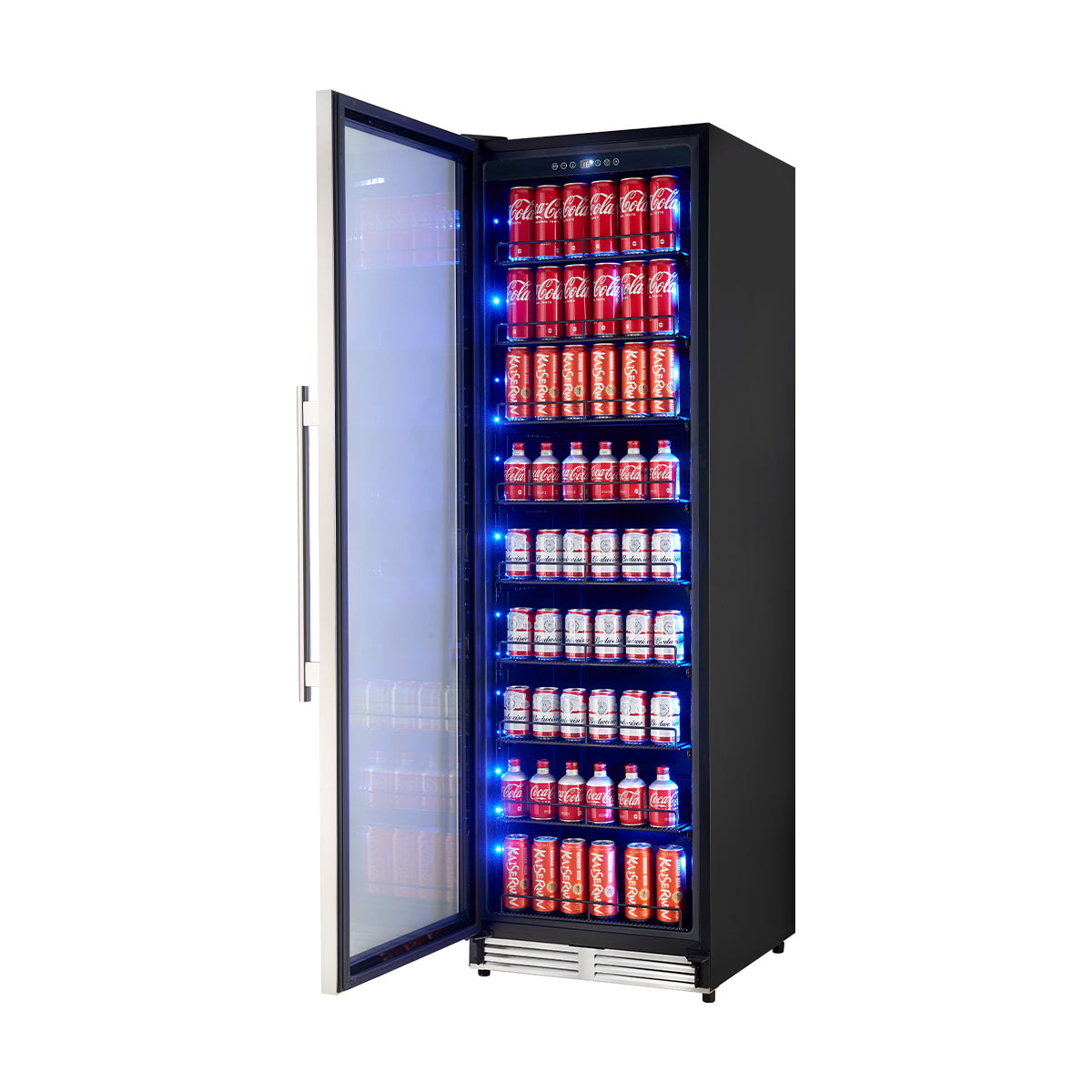 Refrigerador de bebidas empotrado Forno Cesinali de 24 pulgadas, 15.8 pies cúbicos, acero inoxidable, zonas de temperatura duales, iluminación interior LED, estantes ajustables