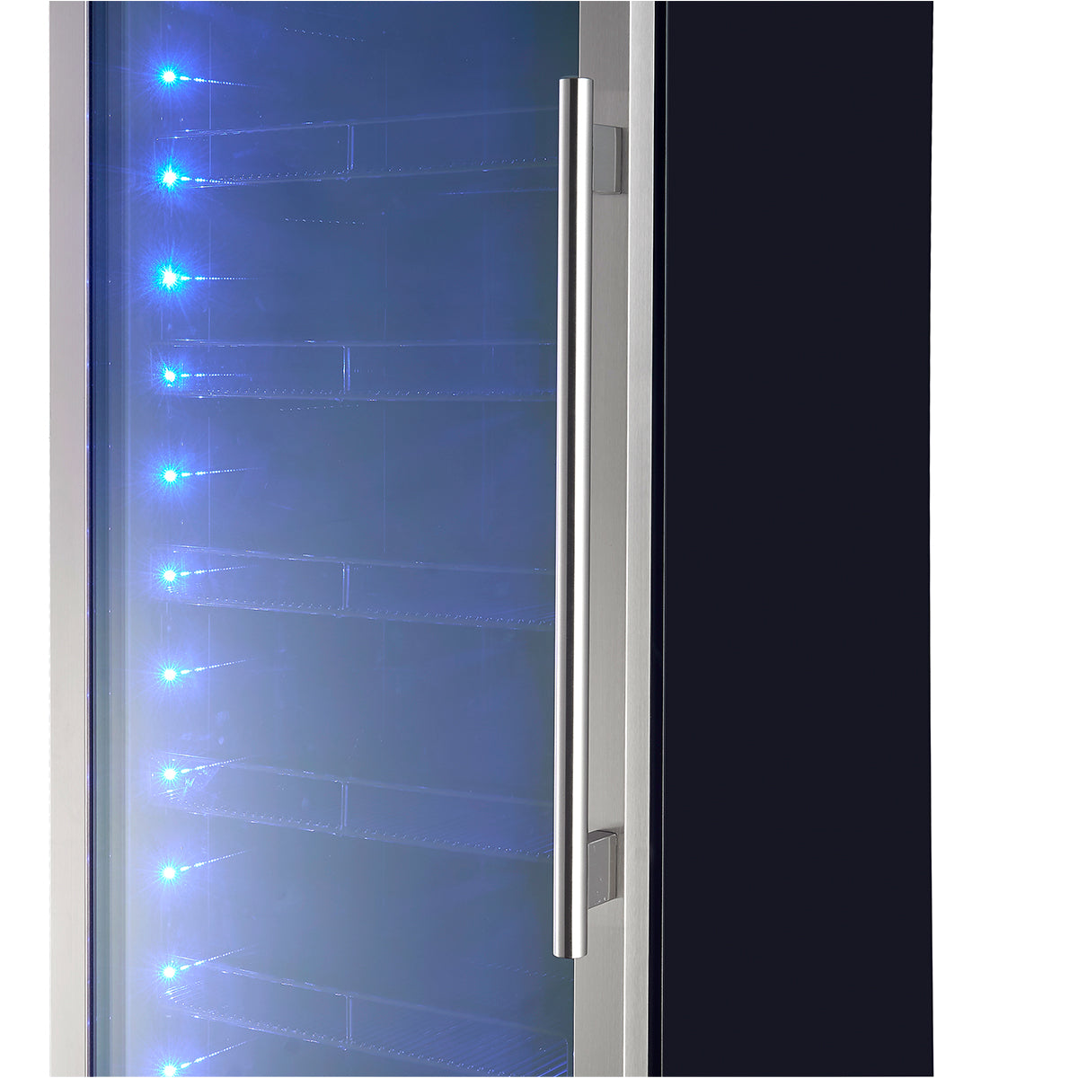 Refrigerador de bebidas empotrado Forno Cesinali de 24 pulgadas, 15.8 pies cúbicos, acero inoxidable, zonas de temperatura duales, iluminación interior LED, estantes ajustables