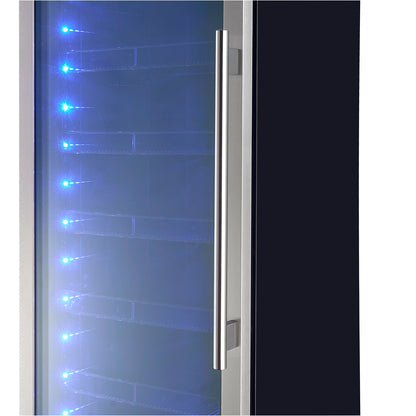 Refrigerador de bebidas empotrado Forno Cesinali de 24 pulgadas, 15.8 pies cúbicos, acero inoxidable, zonas de temperatura duales, iluminación interior LED, estantes ajustables