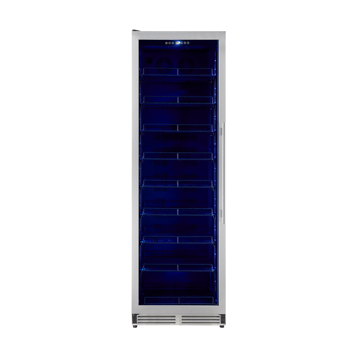 Refrigerador de bebidas empotrado Forno Cesinali de 24 pulgadas, 15.8 pies cúbicos, acero inoxidable, zonas de temperatura duales, iluminación interior LED, estantes ajustables