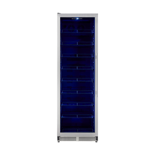 Refrigerador de bebidas empotrado Forno Cesinali de 24 pulgadas, 15.8 pies cúbicos, acero inoxidable, zonas de temperatura duales, iluminación interior LED, estantes ajustables