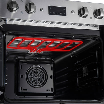 Horno de pared eléctrico doble Forno Asti de 30 pulgadas con puertas francesas superiores en acero inoxidable, 7.36 pies cúbicos, doble convección real, 7200 W, freidora de aire, sous vide, autolimpieza