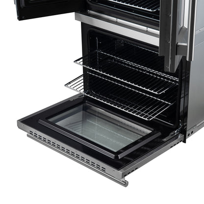 Horno de pared eléctrico doble Forno Asti de 30 pulgadas con puertas francesas superiores en acero inoxidable, 7.36 pies cúbicos, doble convección real, 7200 W, freidora de aire, sous vide, autolimpieza