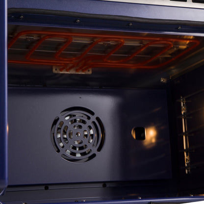 Horno eléctrico de pared Forno Gallico de 30 pulgadas con puerta francesa, acero inoxidable, convección real, freidora de aire y autolimpieza.