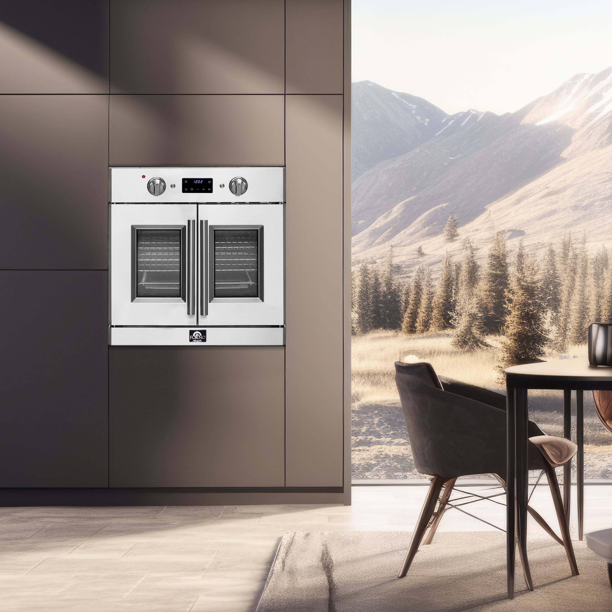 Forno Gallico 30-Inch Electric French Door Wall Oven, Stainless Steel,