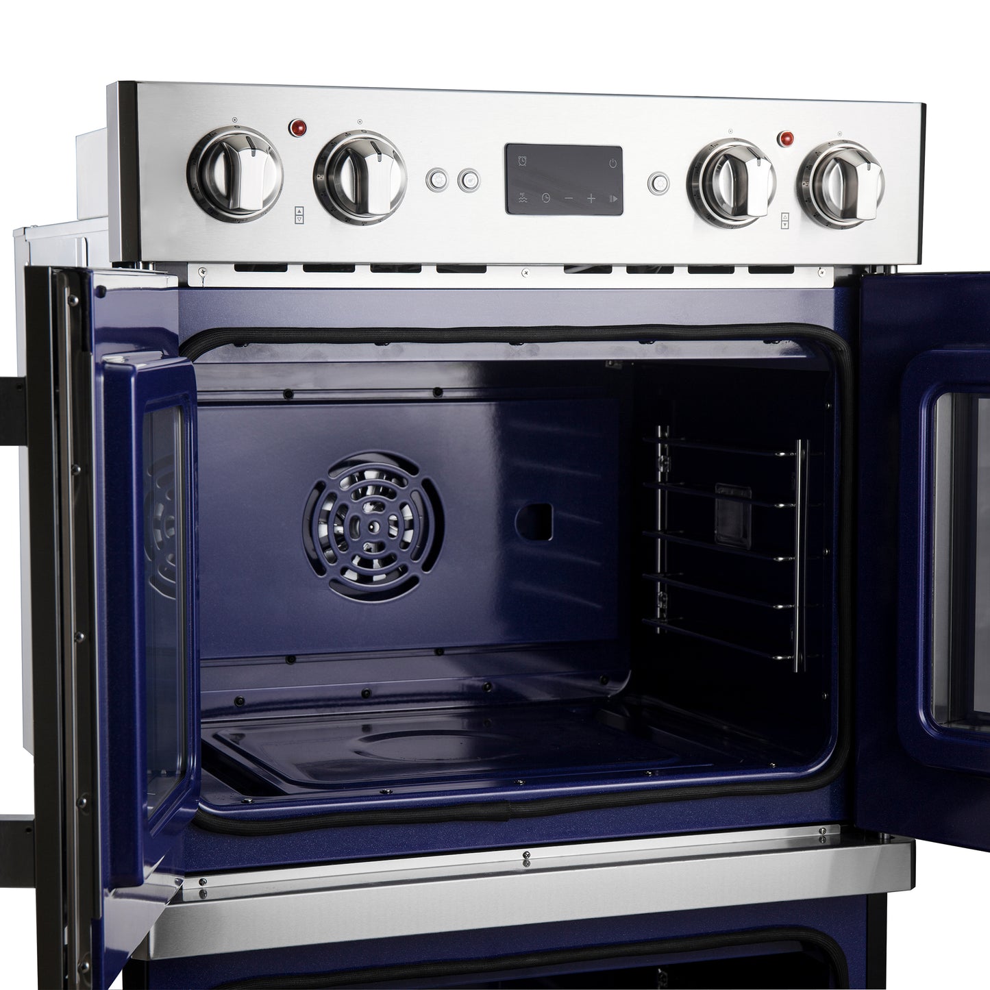 Four électrique double porte française Forno Gallico de 30 pouces, acier inoxydable, cuisson par convection, panneau de commande tactile, fonction autonettoyante