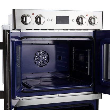 Four électrique double porte française Forno Gallico de 30 pouces, acier inoxydable, cuisson par convection, panneau de commande tactile, fonction autonettoyante