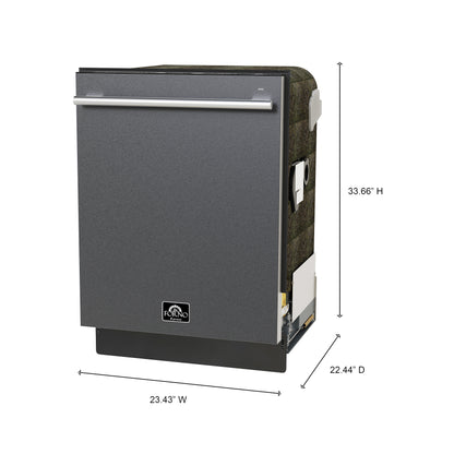 Lavavajillas empotrado Forno Romano Espresso de 24 pulgadas, acabado negro, tina de acero inoxidable, 49 dBA, certificación Energy Star