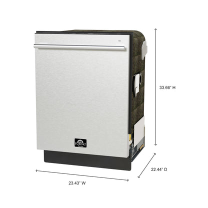Lave-vaisselle encastrable Forno Romano de 24 pouces, finition en acier inoxydable, cuve en acier inoxydable, 49 dBA, certifié Energy Star
