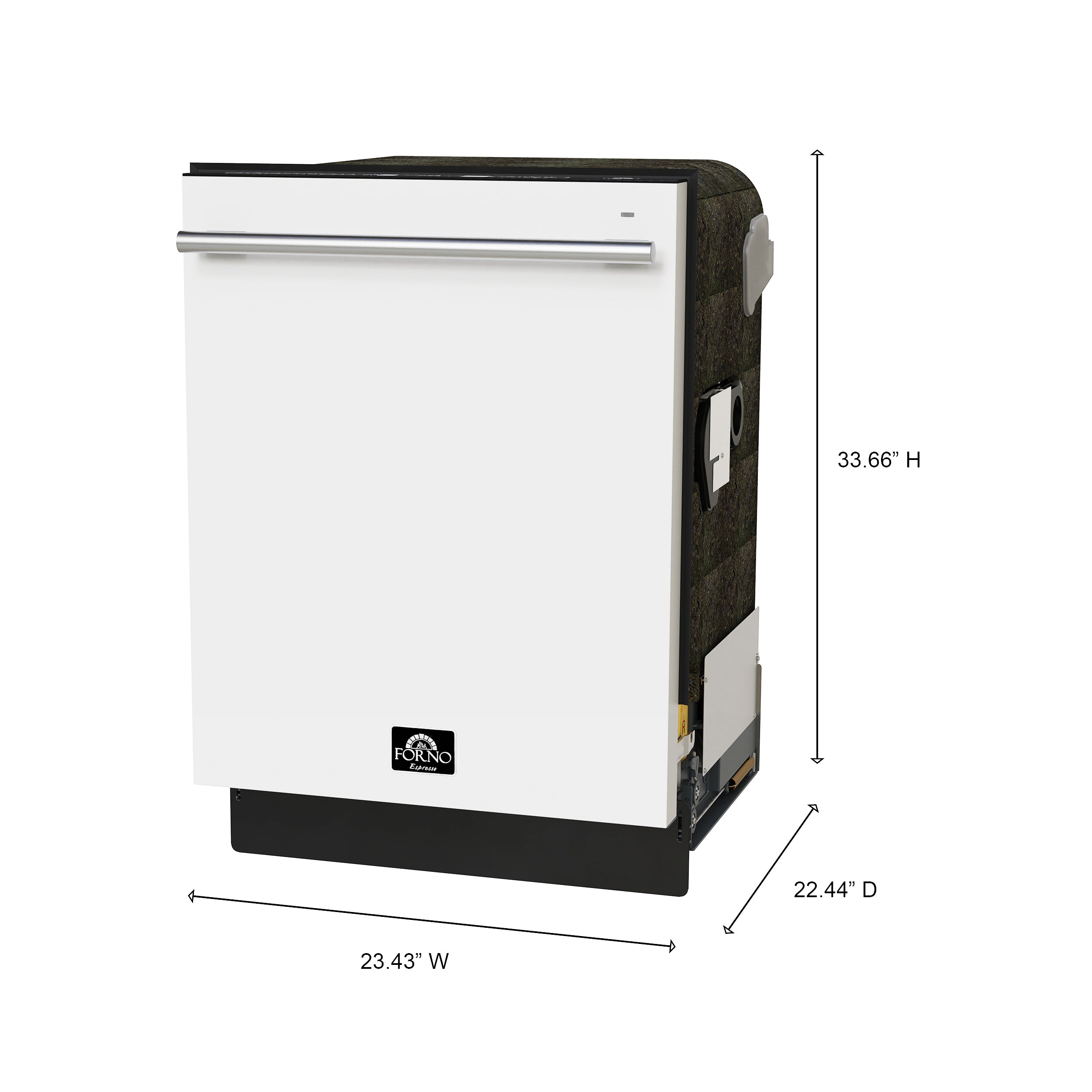 Forno Romano Espresso 24-Inch Built-In Dishwasher, White Finish