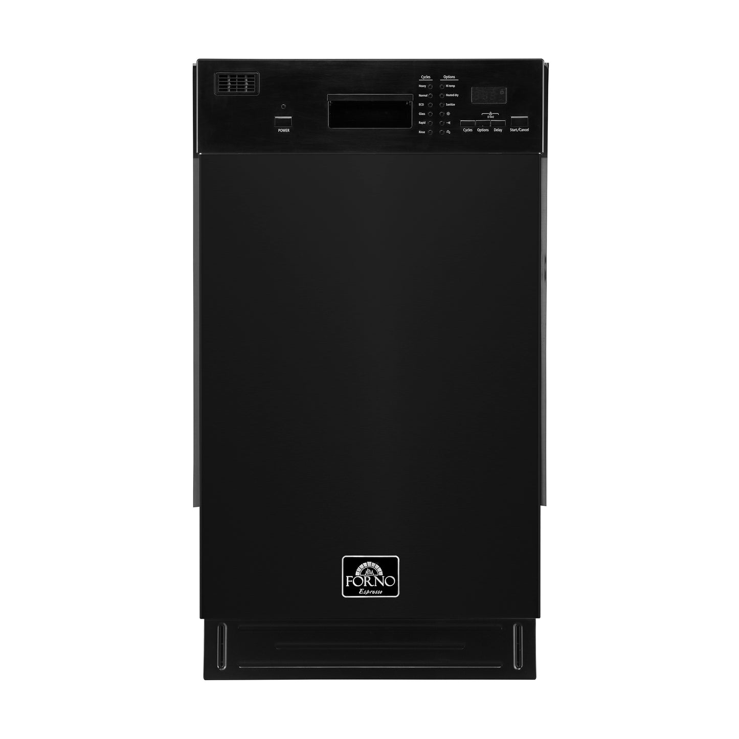 Lave-vaisselle encastrable noir Forno Polo de 18 pouces, 8 couverts, certifié ENERGY STAR, 52 dBA