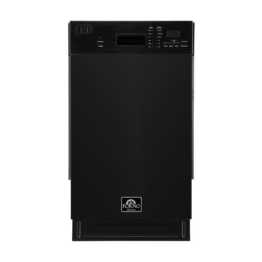 Lavavajillas empotrado Forno Polo de 18 pulgadas, color negro, capacidad para 8 cubiertos, certificación ENERGY STAR, 52 dBA