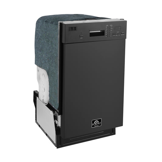 Lave-vaisselle encastrable noir Forno Polo de 18 pouces, 8 couverts, certifié ENERGY STAR, 52 dBA