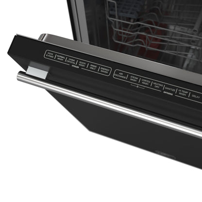 Lavavajillas Forno Pozzo de 24 pulgadas, empotrado, de tina alta, con control superior, color negro, 49 dBA, con sensor de suciedad, certificación ENERGY STAR