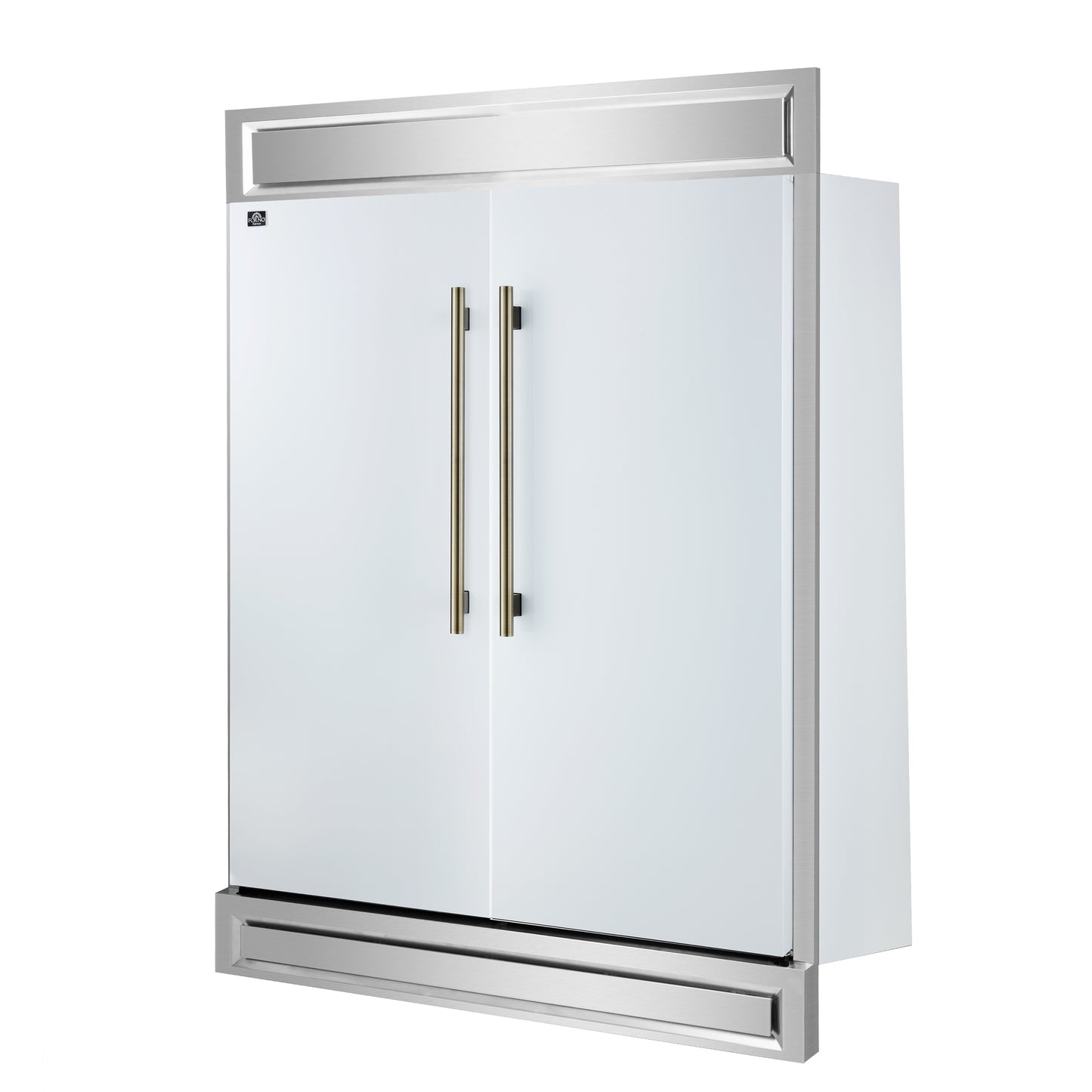 Refrigerador/congelador convertible Forno Maderno de 2 puertas, 28 pulgadas de ancho, blanco, molduras decorativas, 27.2 pies cúbicos, 84 pulgadas de alto, certificación ENERGY STAR