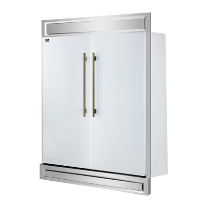 Refrigerador/congelador convertible Forno Maderno de 2 puertas, 28 pulgadas de ancho, blanco, molduras decorativas, 27.2 pies cúbicos, 84 pulgadas de alto, certificación ENERGY STAR