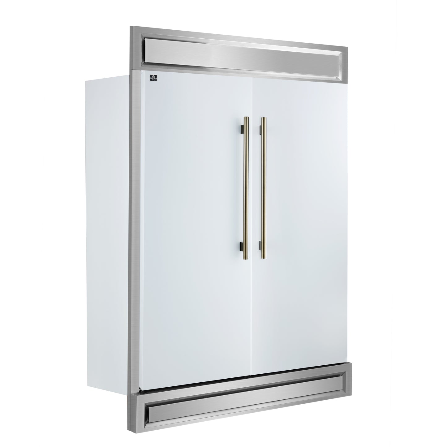 Refrigerador/congelador convertible Forno Maderno de 2 puertas, 28 pulgadas de ancho, blanco, molduras decorativas, 27.2 pies cúbicos, 84 pulgadas de alto, certificación ENERGY STAR