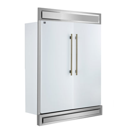 Refrigerador/congelador convertible Forno Maderno de 2 puertas, 28 pulgadas de ancho, blanco, molduras decorativas, 27.2 pies cúbicos, 84 pulgadas de alto, certificación ENERGY STAR