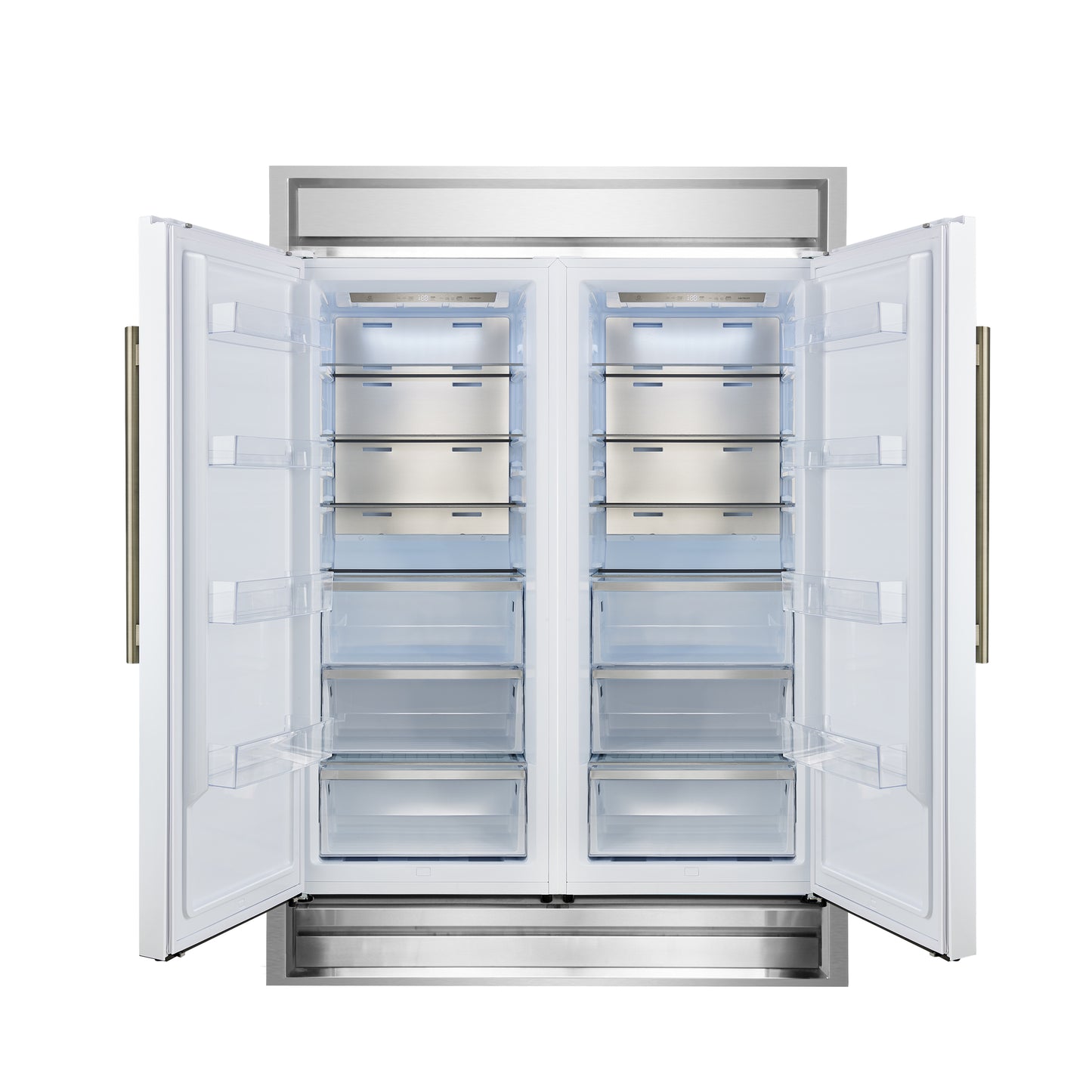 Refrigerador/congelador convertible Forno Maderno de 2 puertas, 28 pulgadas de ancho, blanco, molduras decorativas, 27.2 pies cúbicos, 84 pulgadas de alto, certificación ENERGY STAR