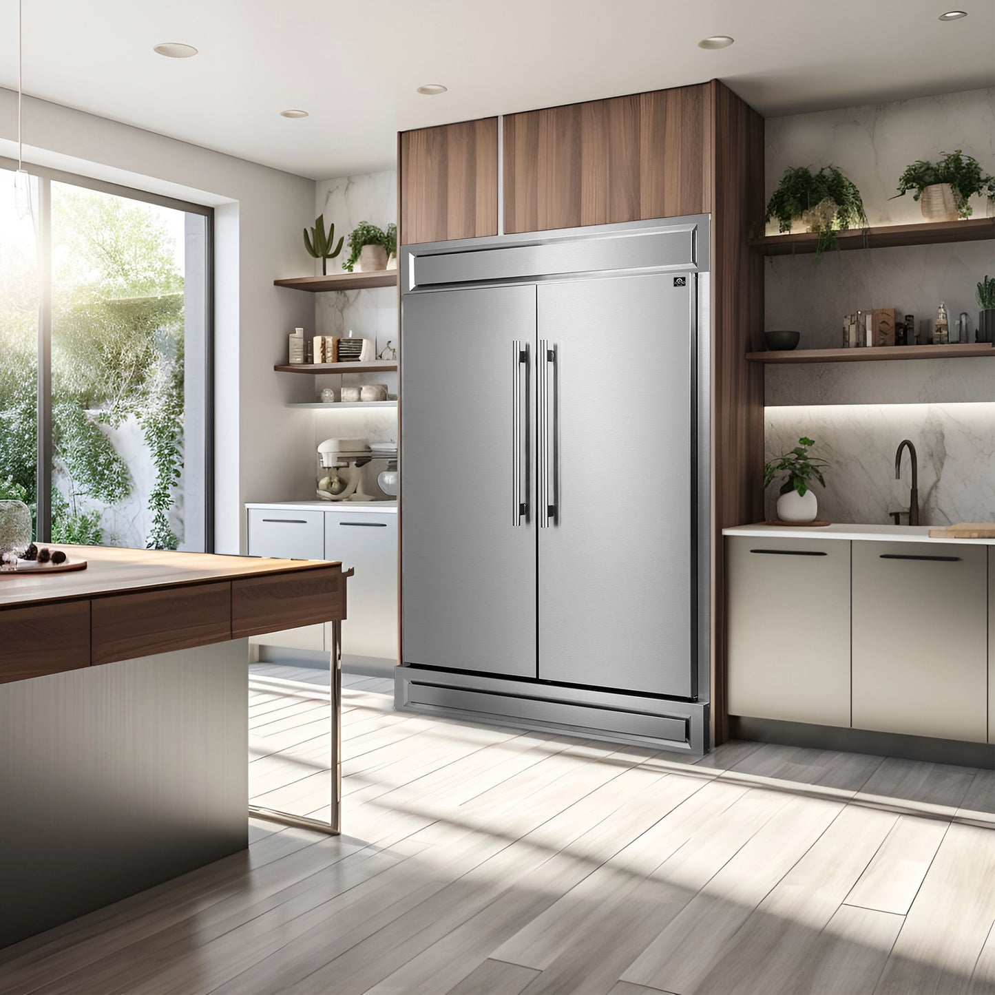 Ensemble de cuisine haut de gamme FORNO 2 pièces : cuisinière bi-énergie Galiano en acier inoxydable de 48 po, fours Forno Maderno de 28 po de large avec garniture décorative – FBDL-017-03CAUS