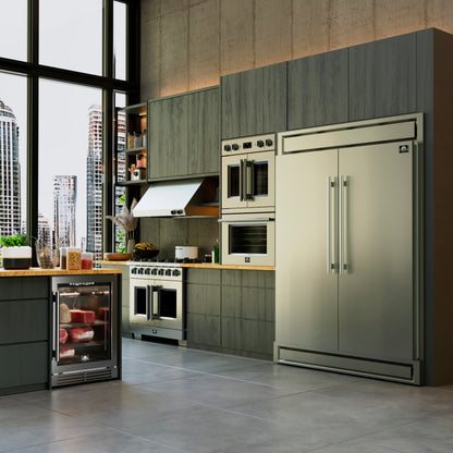 Four électrique double porte française Forno Gallico de 30 pouces, acier inoxydable, cuisson par convection, panneau de commande tactile, fonction autonettoyante