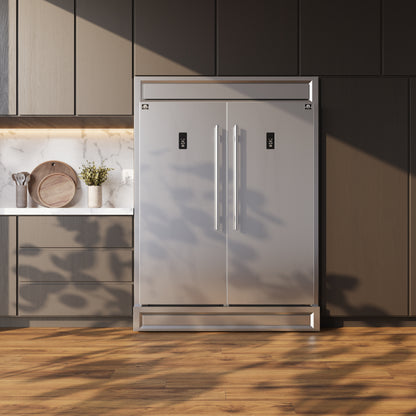 Refrigerador/congelador convertible Forno Fortezza de 60 pulgadas con kit de acabado moderno, acero inoxidable, Total No Frost, con máquina de hielo automática