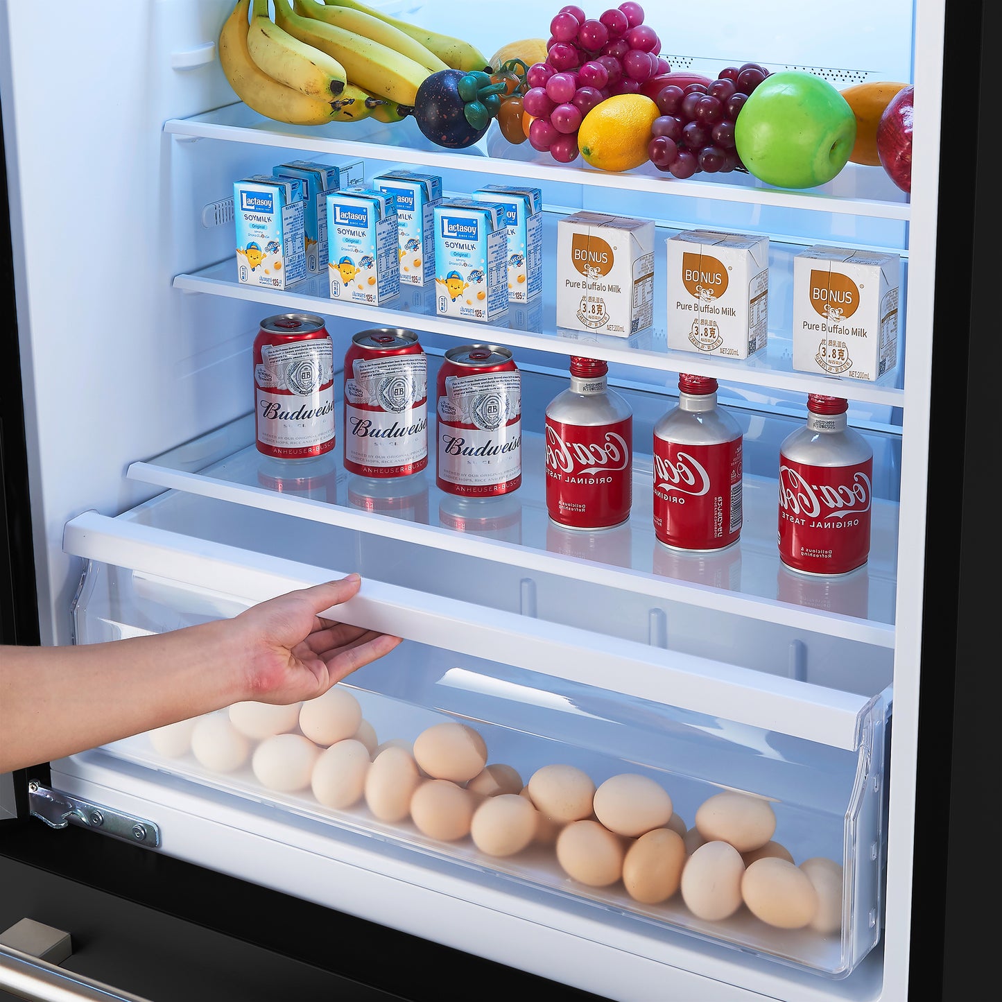 Refrigerador Forno Milano Espresso de 31 pulgadas, color negro, con congelador inferior, 17.2 pies cúbicos, de bajo consumo, sin escarcha, con máquina de hielo integrada